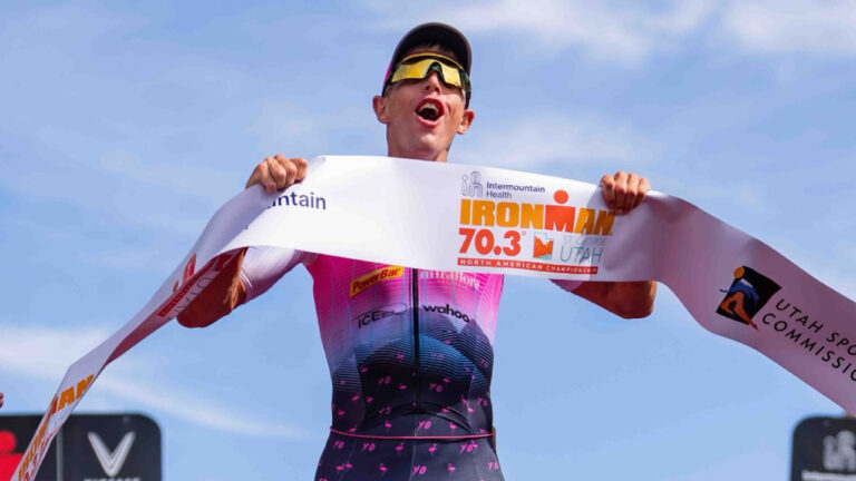 Sam Long wins IRONMAN 70.3 St George 2023 [Photo credit: Jacob Kupferman / Getty Images for IRONMAN]