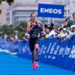 Taylor Knibb WTCS Yokohama 2023 finish straight [Photo credit: World Triathlon / Tommy Zaferes]