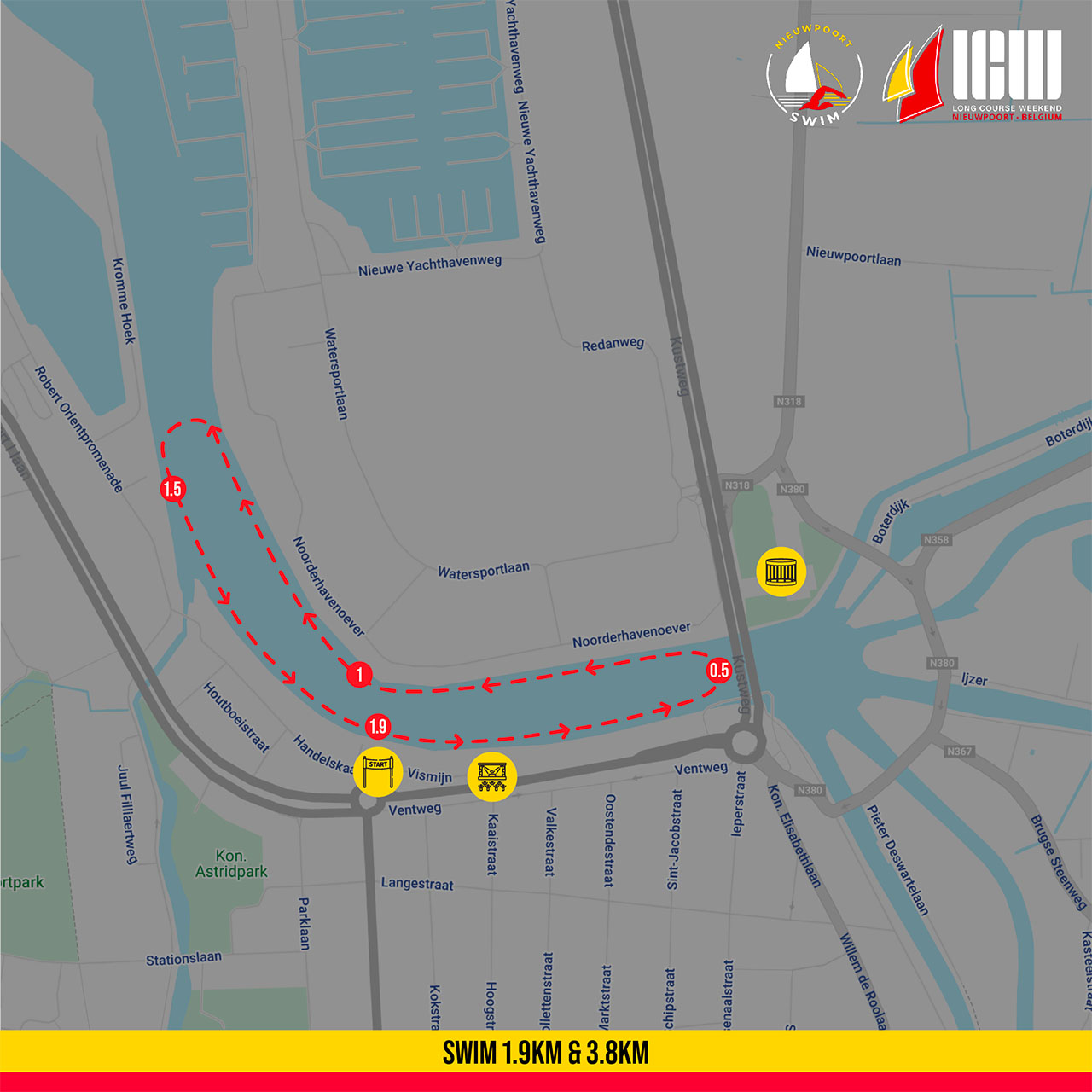 Long Course Weekend Belgium - Swim Course Map Long Course Weekend Belgium - Swim Course Map