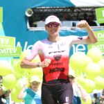 Daniela Ryf fist pump finish line Challenge Roth 2023