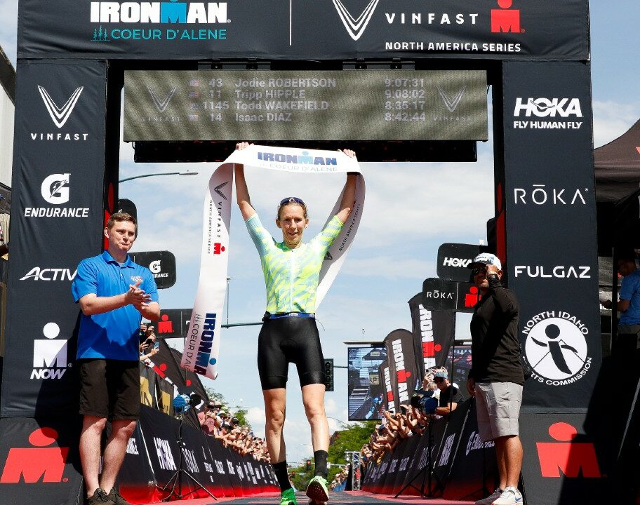 Jodie Robertson wins IRONMAN Coeur dAlene 2023 [Photo credit: Patrick McDermott / Getty Images for IRONMAN]