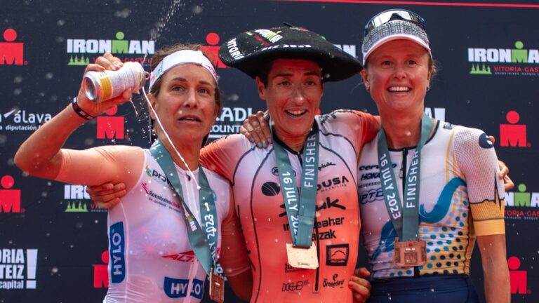 IRONMAN Vitoria Gasteiz podium Frades Visser Thoes photo credit: IRONMAN