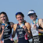 Cassandre Beaugrand Beth Potter Laura Lindemann Paris Test Event podium 2023 [Photo credit: World Triathlon / Wagner Araujo]