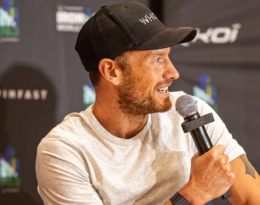 Lionel Sanders at the press conference ahead of 70.3 World Championship 2023