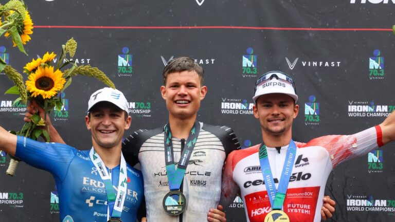 Men's podium at the 2023 IRONMAN 70.3 World Championships