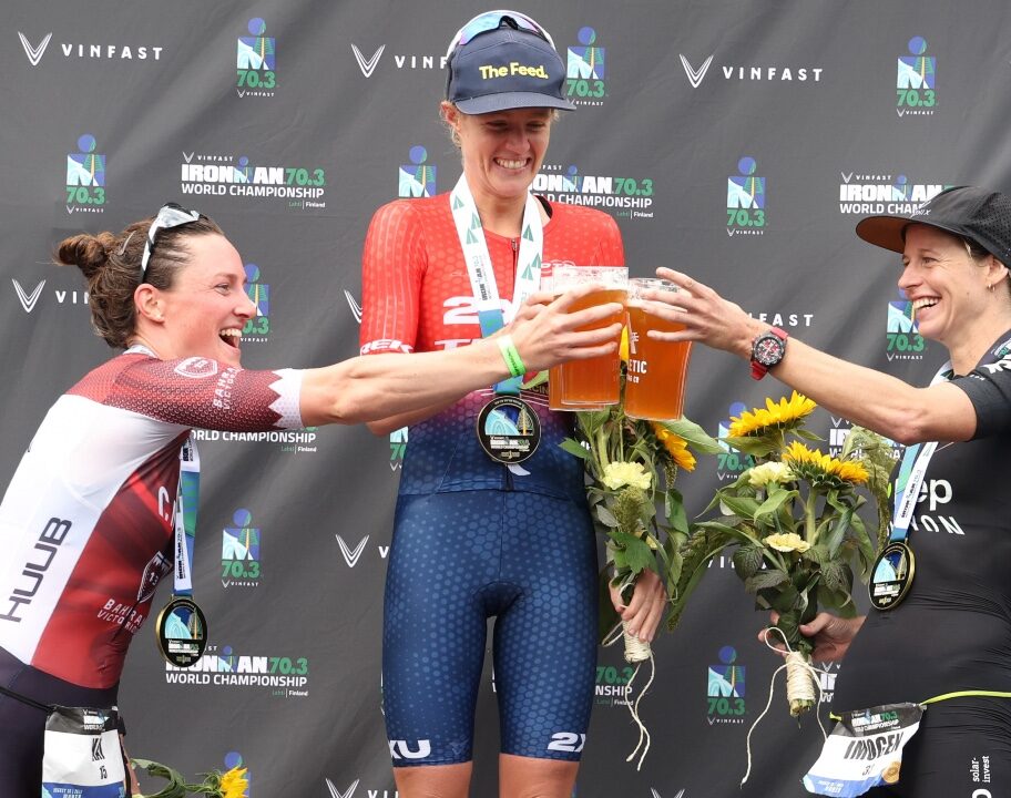 Women's Podium Celebrations at The IRONMAN 70.3 World Championships