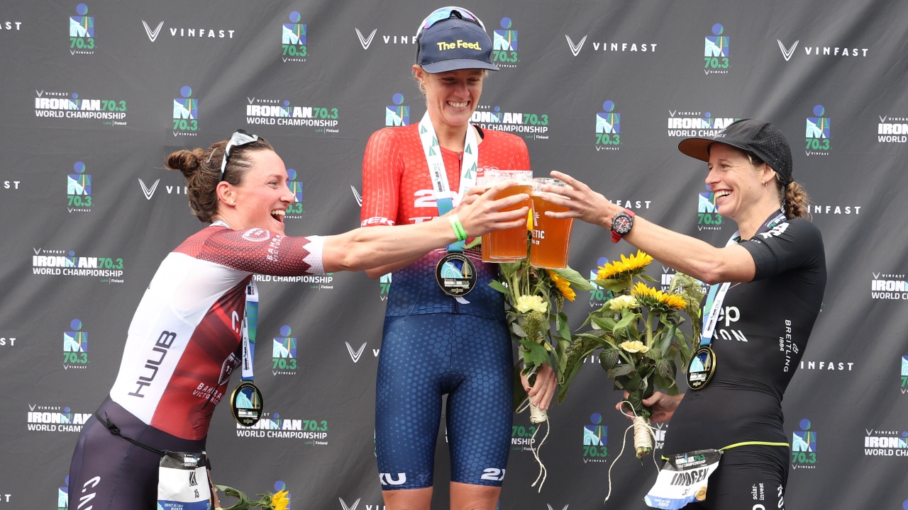 Women's Podium Celebrations at The IRONMAN 70.3 World Championships