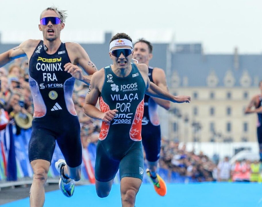 Vasco Vilaca Dorian Coninx Paris Test Event 2023 [Photo credit: World Triathlon / Wagner Araujo]