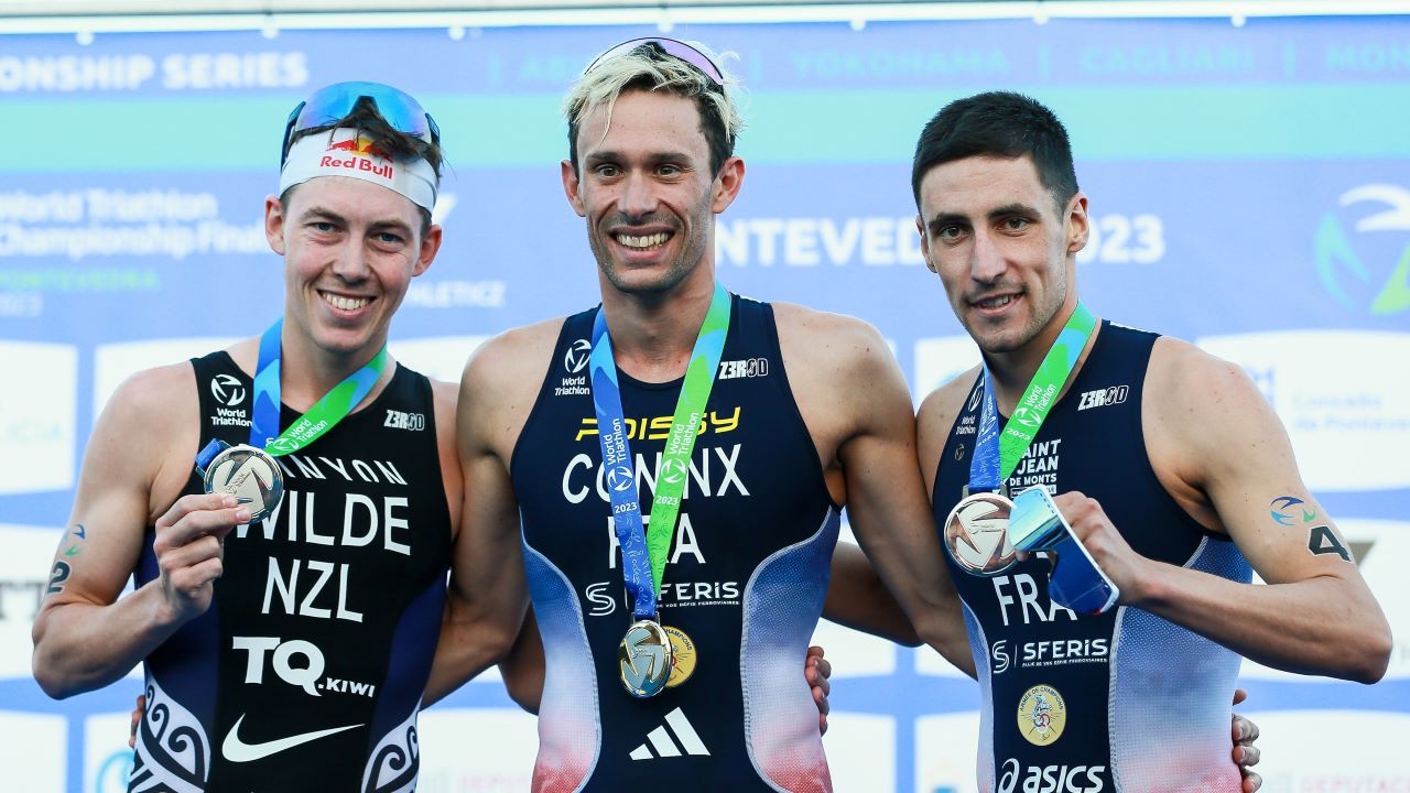 World Triathlon Elite Men podium 2023 after Pontevedra