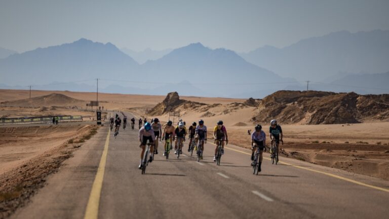 Super League Neom 2023 long distance bike shot photo credit Super League