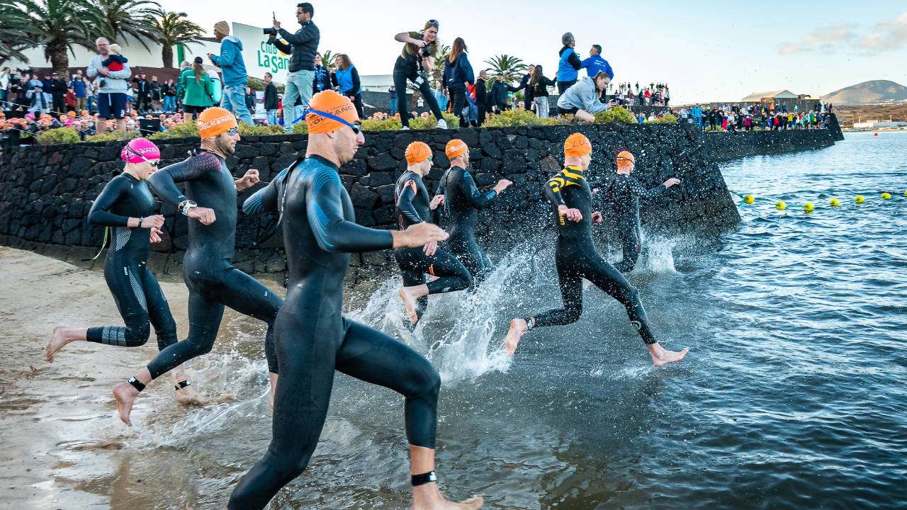 Swim start at Club La Santa Volcano Triathlon