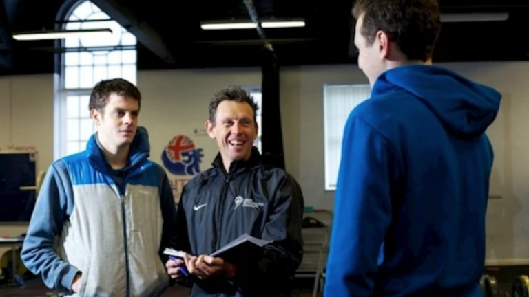 Jack Maitland with Alistair Brownlee and Jonathan Brownlee