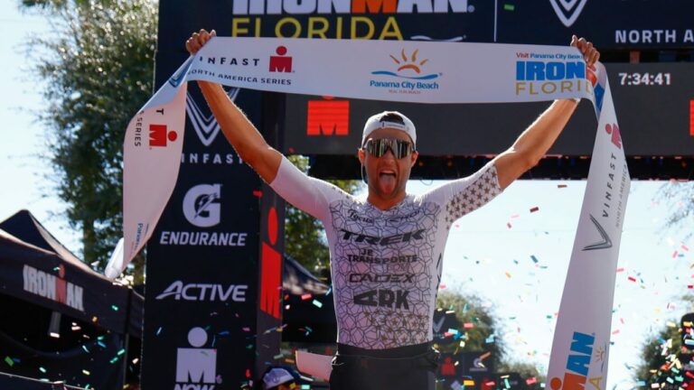 American Rudy von Berg wins in a new course record at IRONMAN Florida 2023