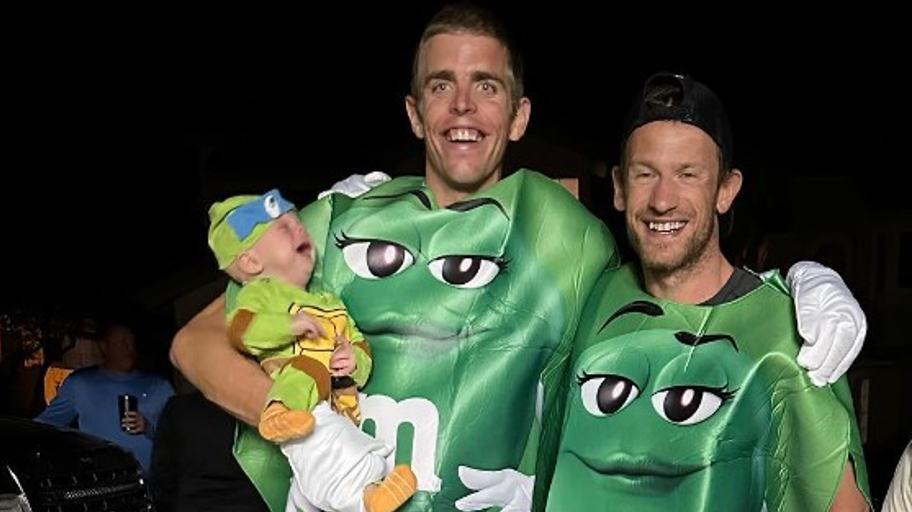 Sam Long and Lionel Sanders trick or treat photo