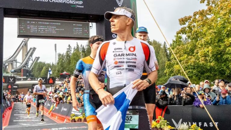 Finland's President Alexander Stubb at the IRONMAN 70.3 World Championship.