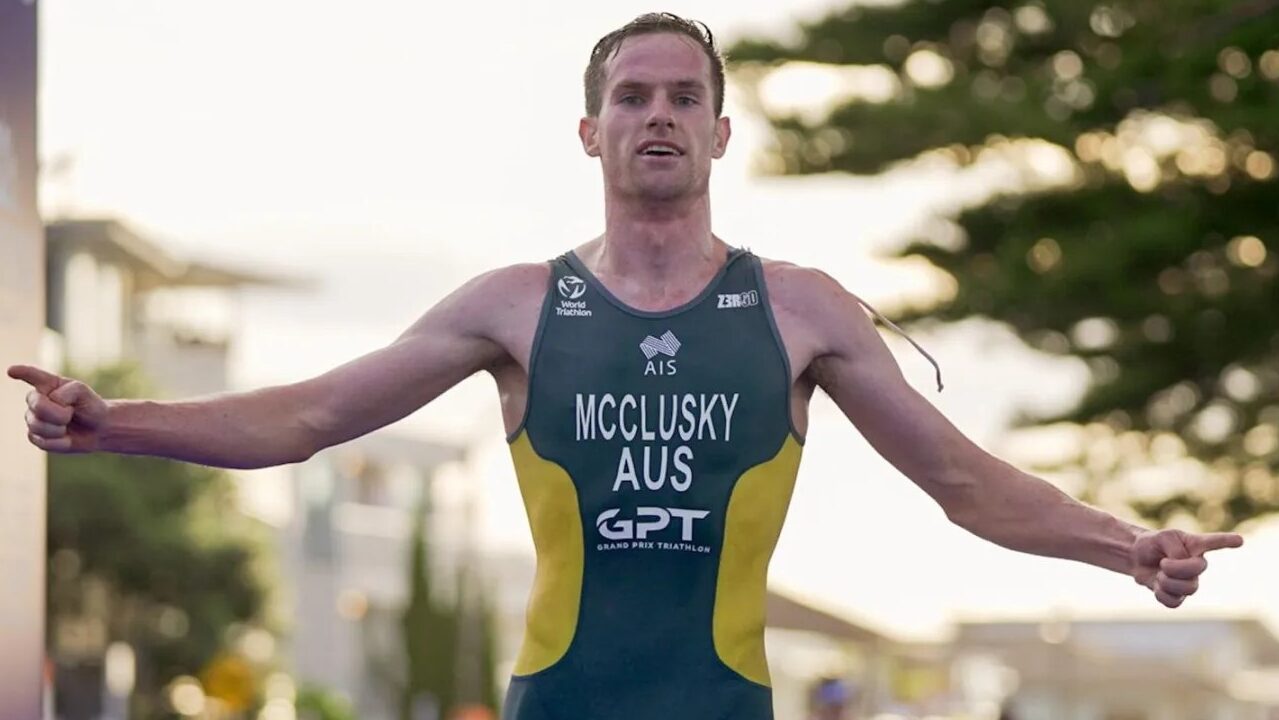 Callum McClusky picked up a maiden World Triathlon Cup win in Napier.