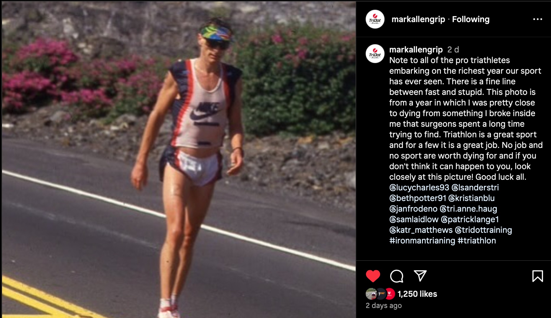 Mark Allen at the IRONMAN World Championship in 1987. 