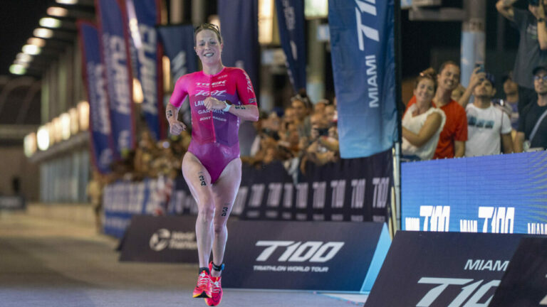 Holly Lawrence finished a fine third in Miami.