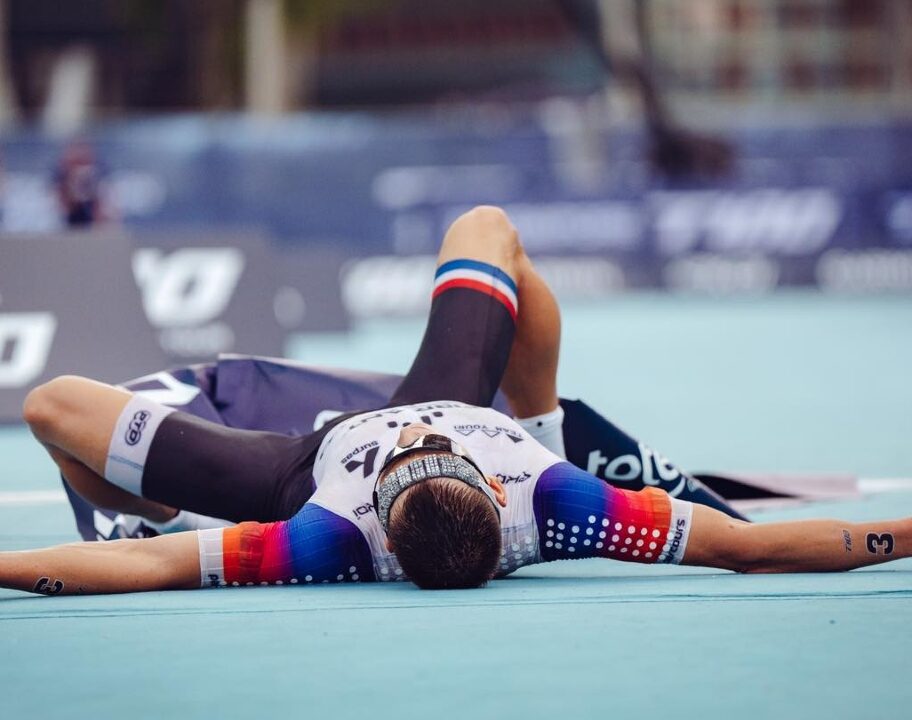 Youri Keulen on floor finish line Singapore t100 2024 photo credit PTO