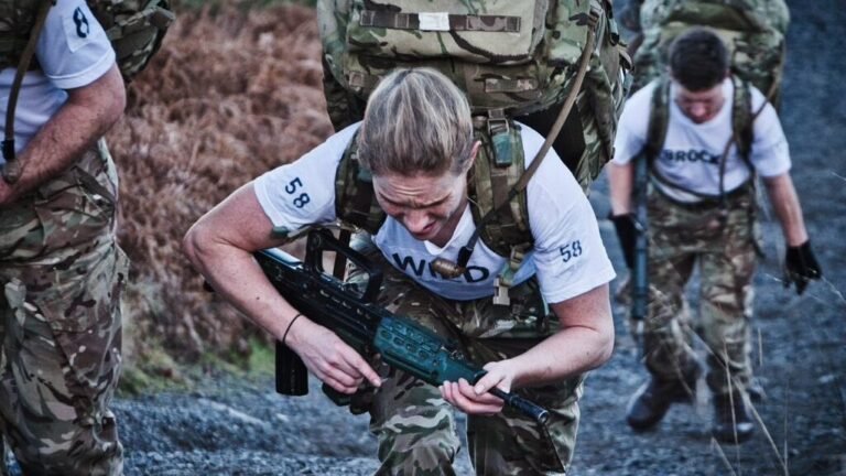 Rosie Wild in British Army training.