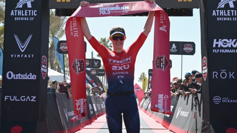 taylor knibb wins oceanside 2024 Photo credit: Donald Miralle / IRONMAN