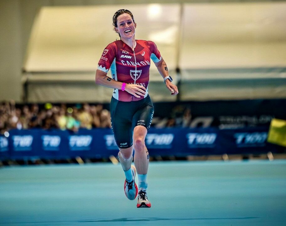 Kat Matthews T100 Triathlon London 2024 Finish