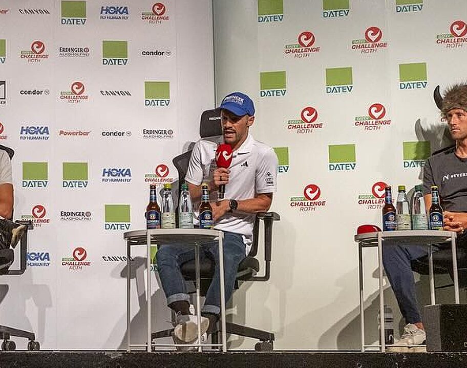 Patrick Lange Rudy von Berg bison hat Challenge Roth press conference 2024
