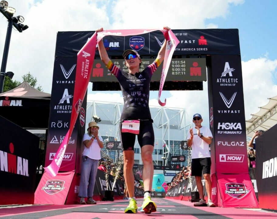 Danielle Lewis (USA) takes the win in Lake Placid.
