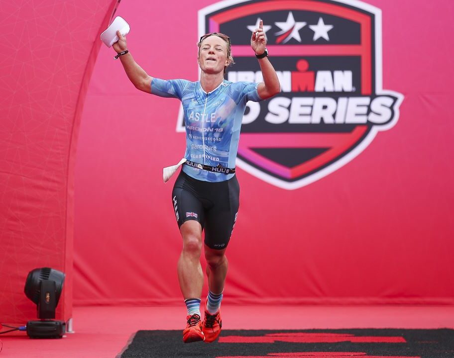 Ruth Astle finishing IRONMAN Vitoria 2024