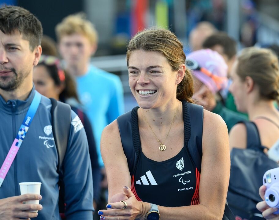 Lauren Steadman swim familiarisation paralympics paris 2024 photo credit World Triathlon