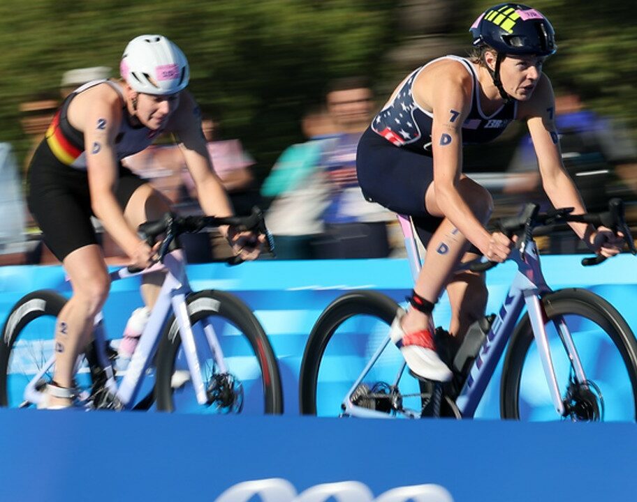 Taylor Knibb Olympic Games Triathlon Paris 2024 Mixed Relay Bike Leg