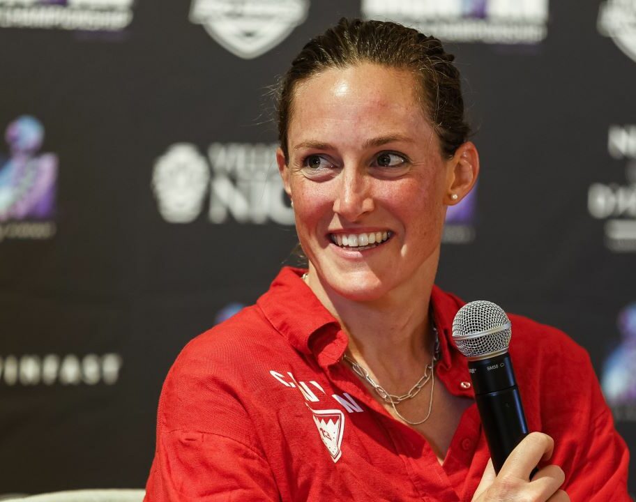 Kat Matthews at the post race press conference of the 2024 IRONMAN World Championship