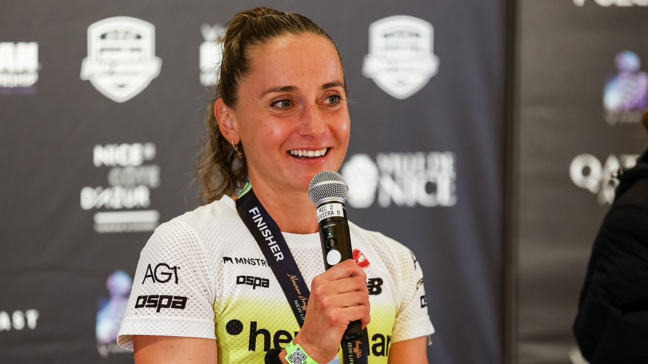 Laura Philipp at the post race press conference of the 2024 IRONMAN World Championship