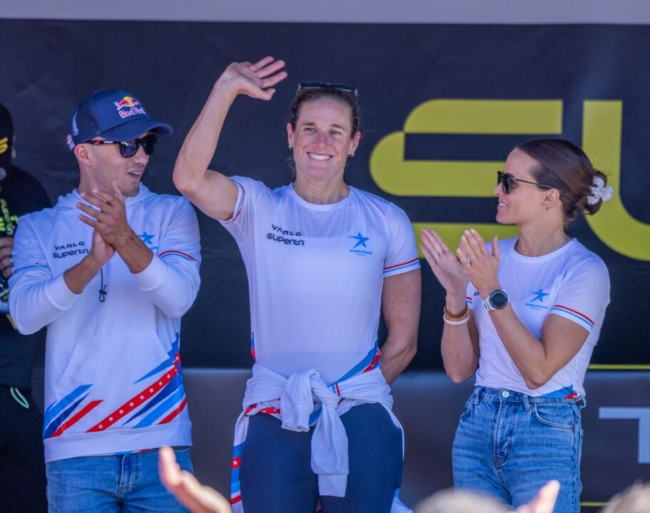Katie Zaferes waves Toulouse 2024 photo credit supertri
