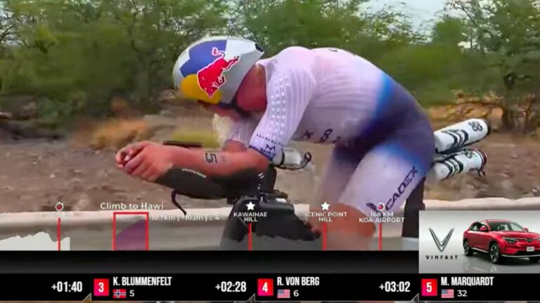 Kristian Blummenfelt IRONMAN World Championship Kona 2024 Puking Bike