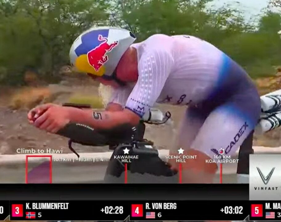 Kristian Blummenfelt IRONMAN World Championship Kona 2024 Puking Bike
