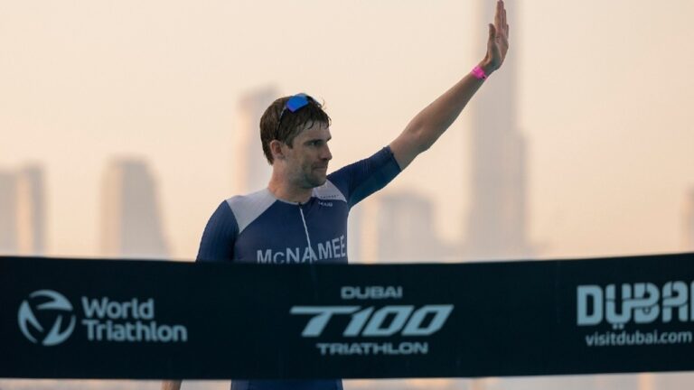 David McNamee T100 Dubai Finish Line Retirement