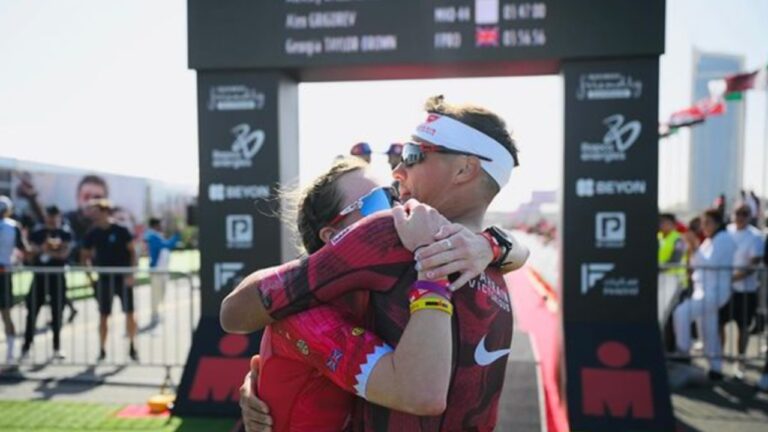 Georgia Taylor Brown Vincent Luis IRONMAN 703 Bahrain winners 2024 Photo credit: IRONMAN 70.3 Bahrain
