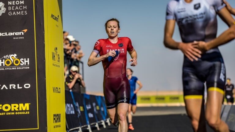 Georgia Taylor Brown supertri Neom 2024 finish hoto credit: Darren Wheeler | supertri