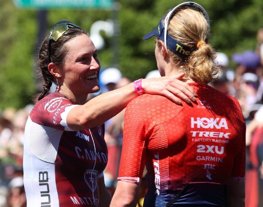 IRONMAN 70.3 World Championship Finish Line Kat Matthews Taylor Knibb
