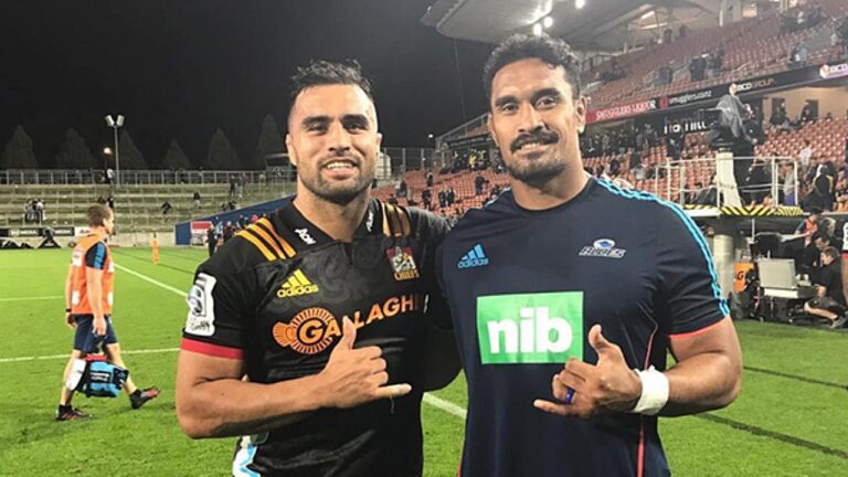 Liam Messam (L) is the Waikato Chiefs most capped player