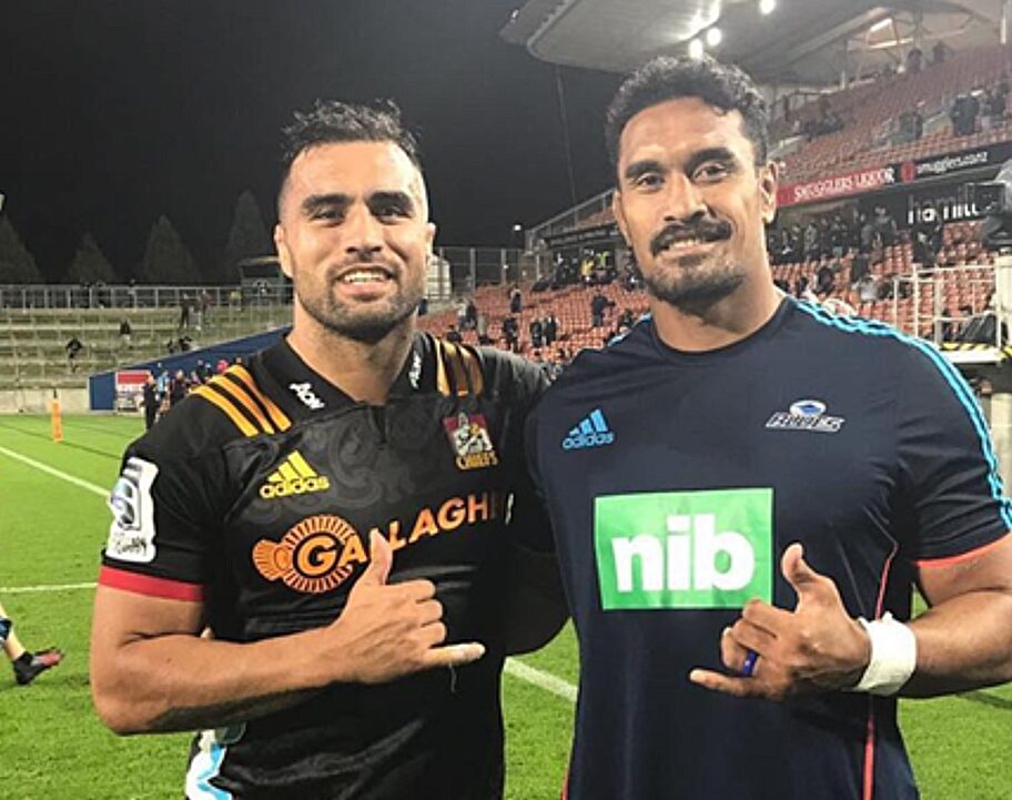 Liam Messam (L) is the Waikato Chiefs most capped player