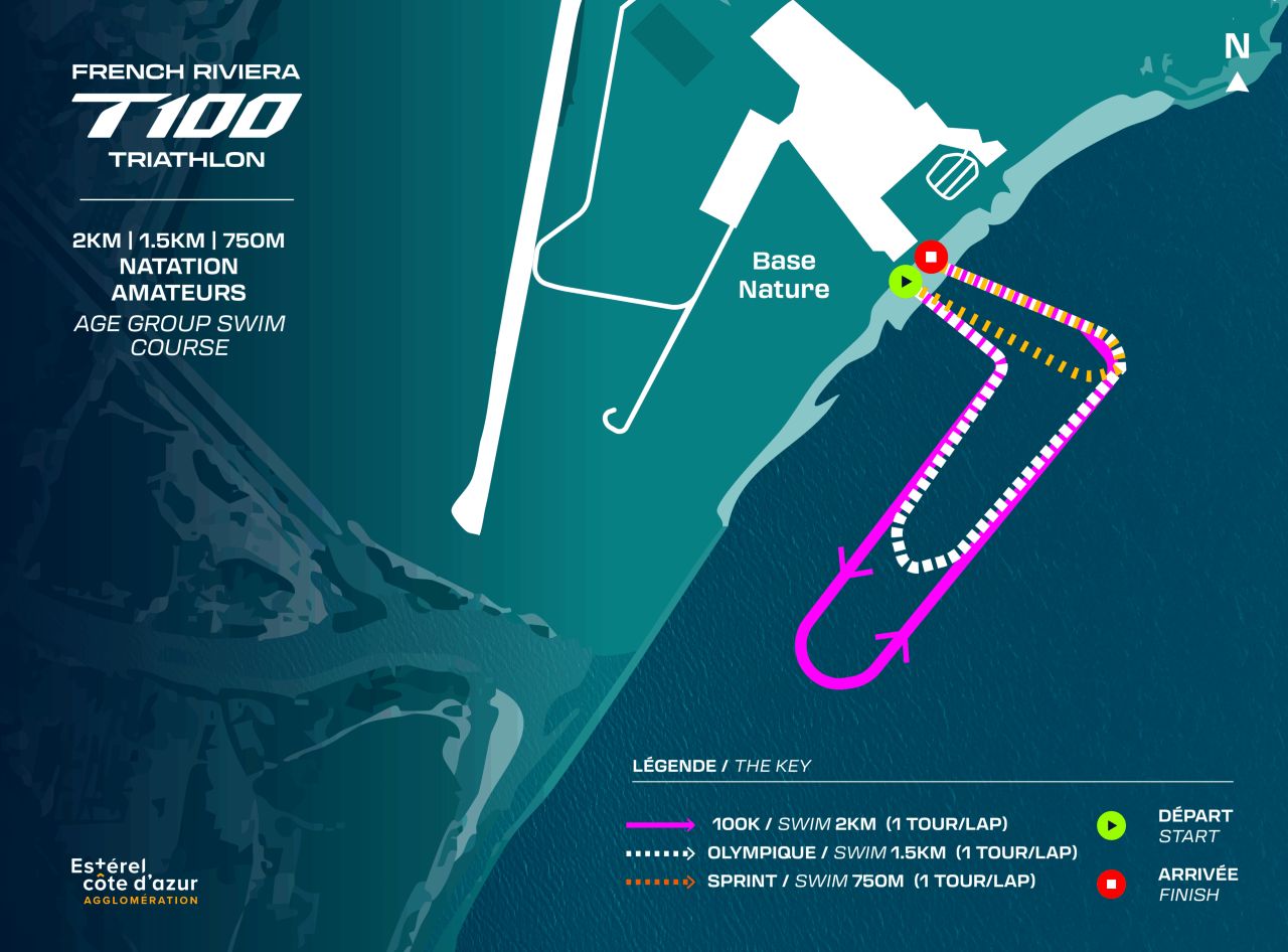 French Riviera T100 age group swim course