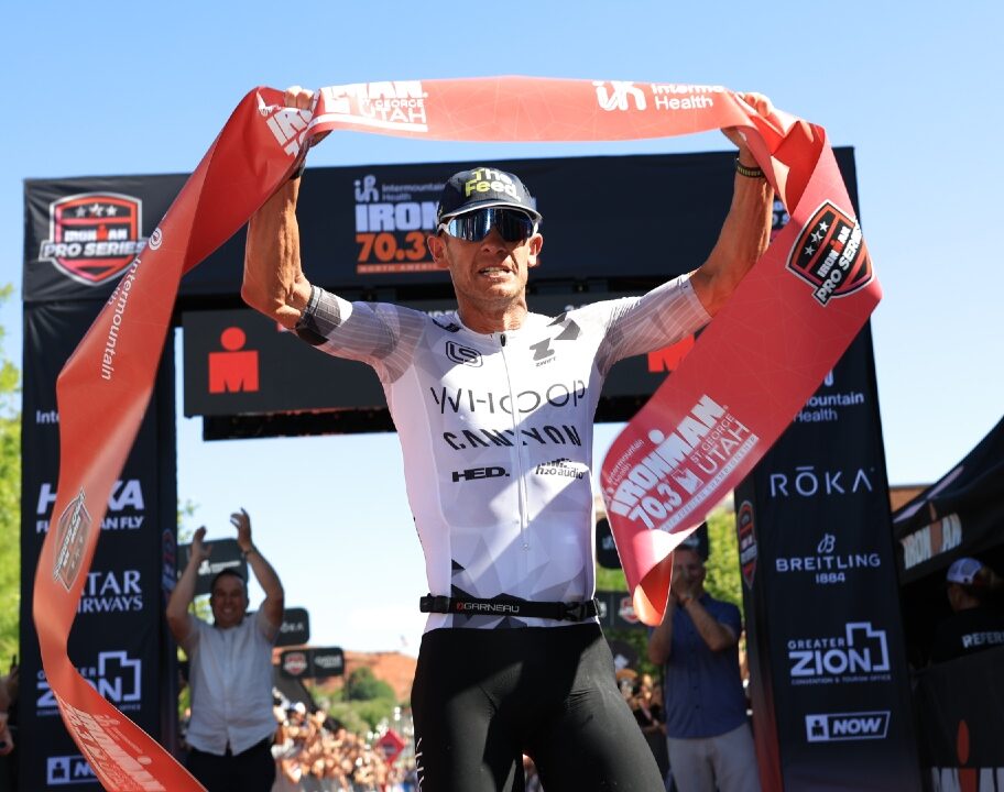 Lionel Sanders wins 70.3 St George 2025 photo credit Getty Images for IRONMAN