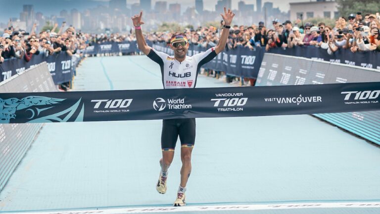 Jelle Geens T100 Triathlon Vancouver Finish Line