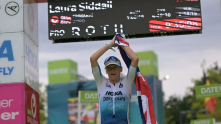 Laura Siddall Challenge Roth 2025 finish line