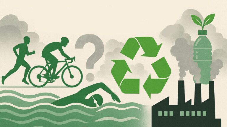 graphic illustrating the environmental footprint of triathlon
