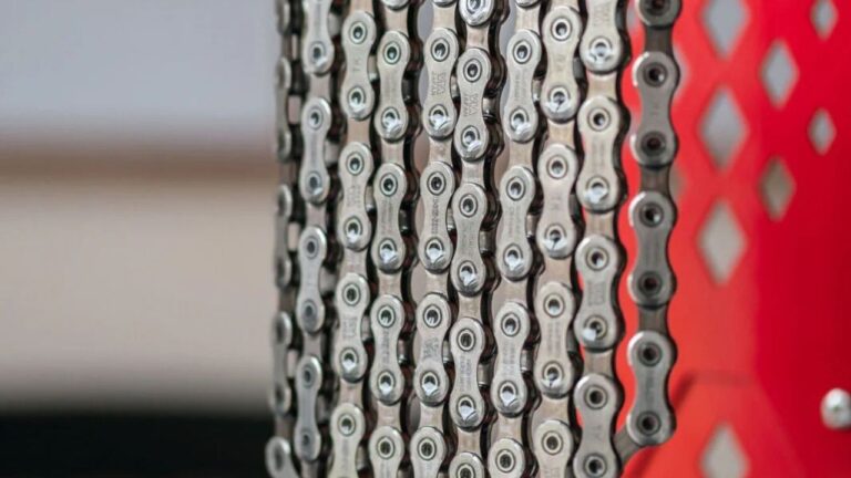 Chain hanging to dry after waxing