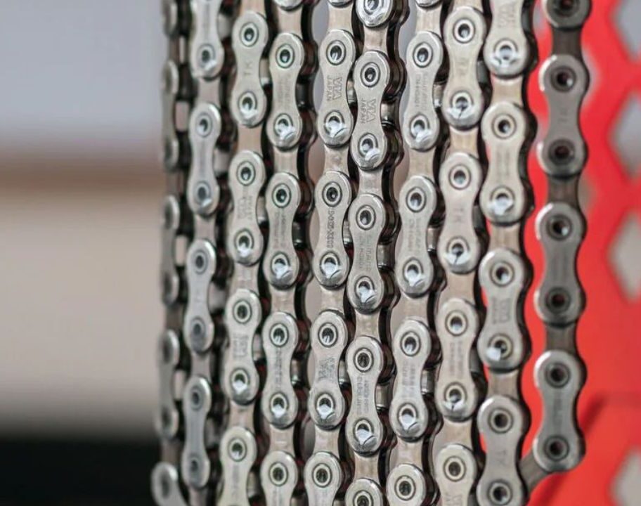 Chain hanging to dry after waxing