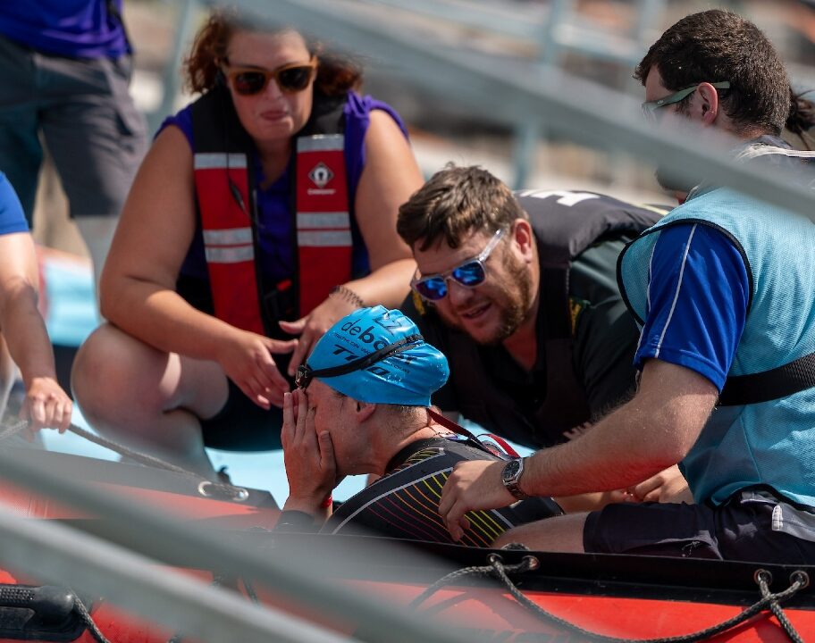 Megan McDonald dislocated shoulder T100 London 2025 swim